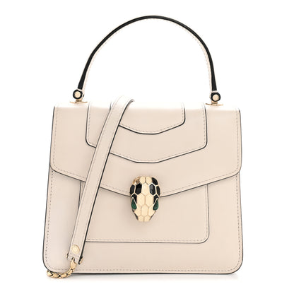 Bulgari Calfskin Serpenti Forever Top Handle White 1 of 13