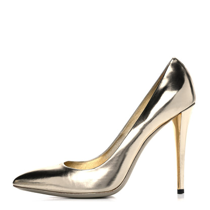 Saint Laurent Calfskin Clara Pumps 40 Gold 1 of 21