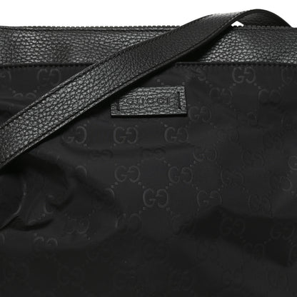 Gucci Nylon Monogram Dollar Calfskin Flat Messenger Bag Black 8 of 10