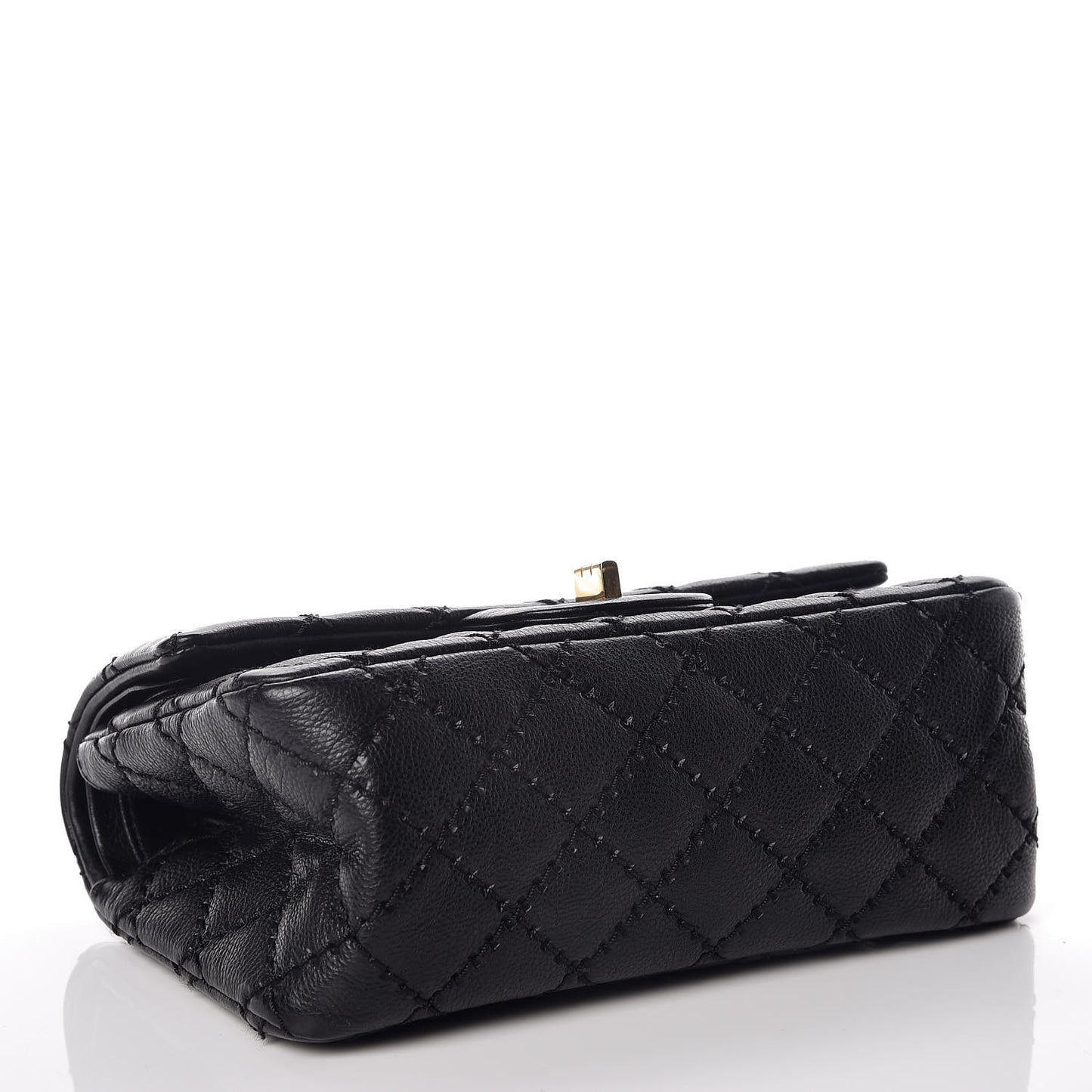 Calfskin Double Stitch 2.55 Reissue 224 Flap Black