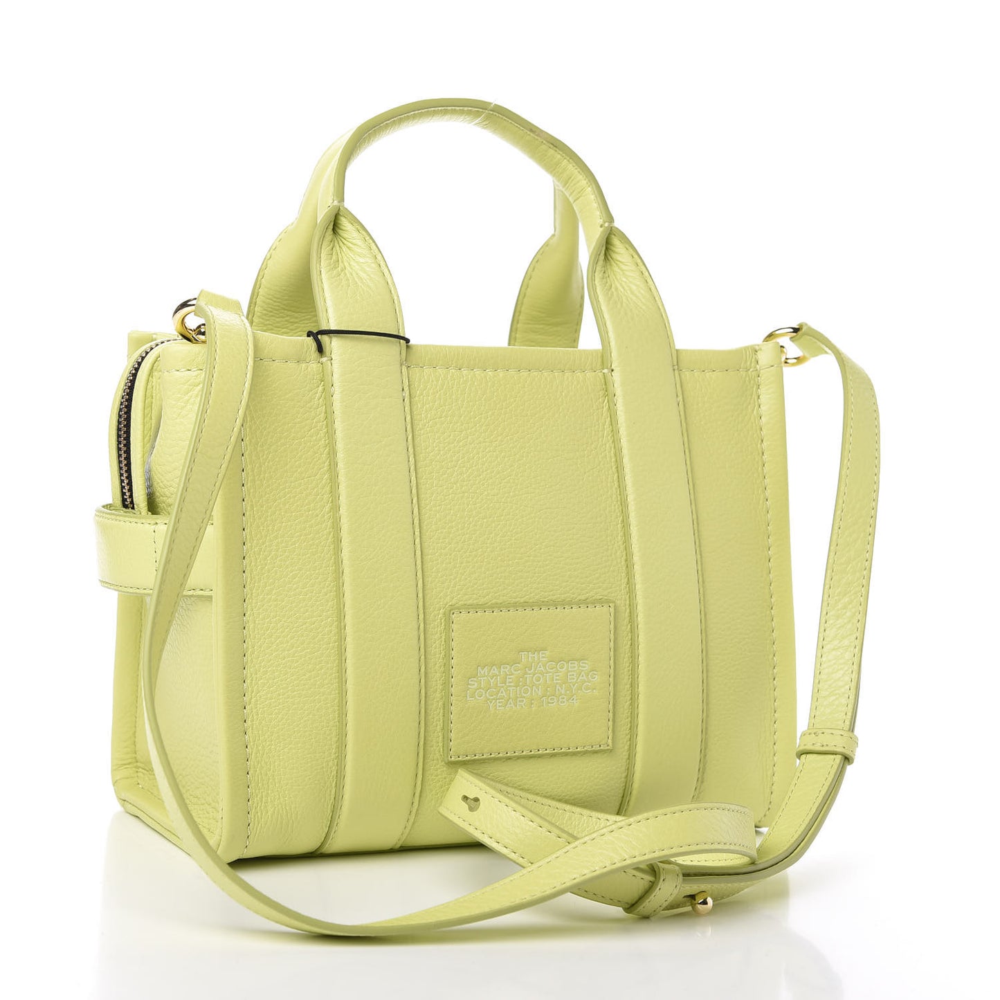 Natural Grain Calfskin Small Tote Shadow Lime