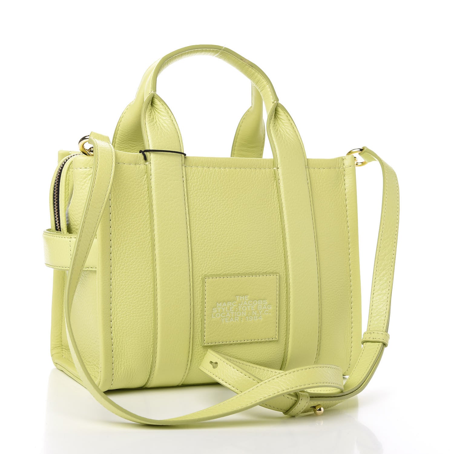 Marc Jacobs Natural Grain Calfskin Small Tote Shadow Lime 3 of 10