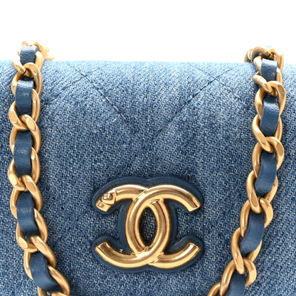 Chanel Denim Quilted Flap Mini Crossbody Blue 8 of 11