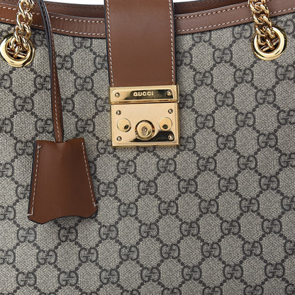 Gucci GG Supreme Monogram Medium Padlock Tote Beige Cuir 11 of 11