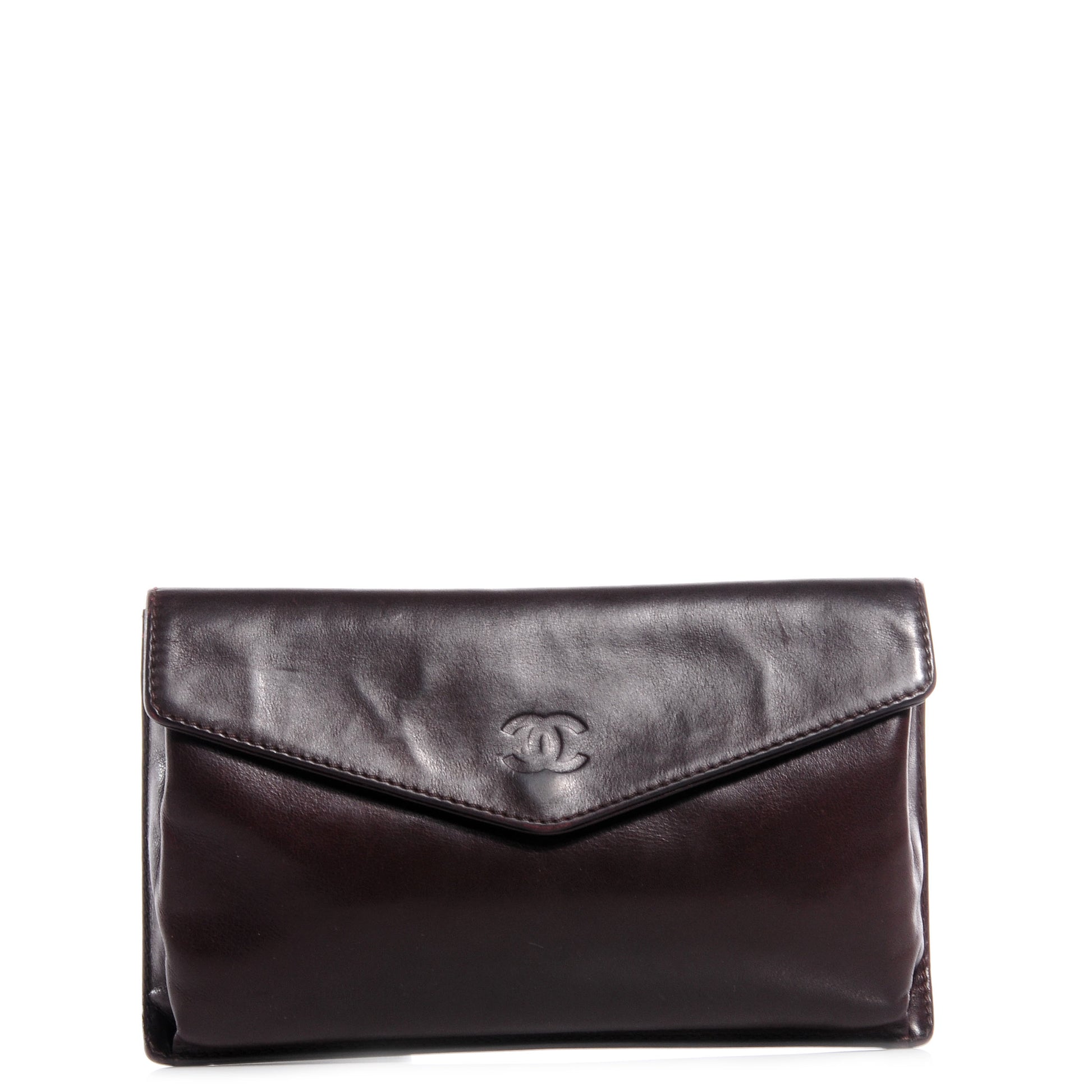 Chanel Lambskin CC Clutch Wallet Brown 1 of 7