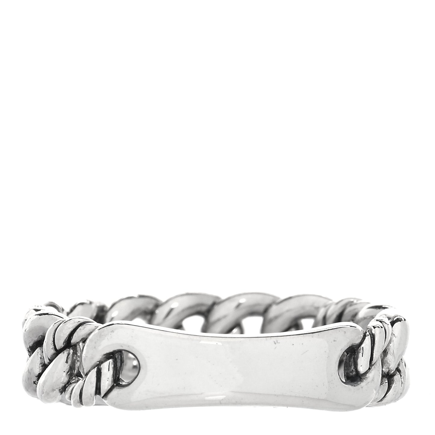 Sterling Silver Diamond Narrow Belmont Curb Link Ring 57 8
