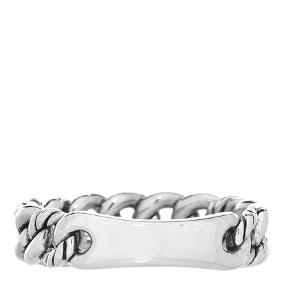 David Yurman Sterling Silver Diamond Narrow Belmont Curb Link Ring 57 8 3 of 4