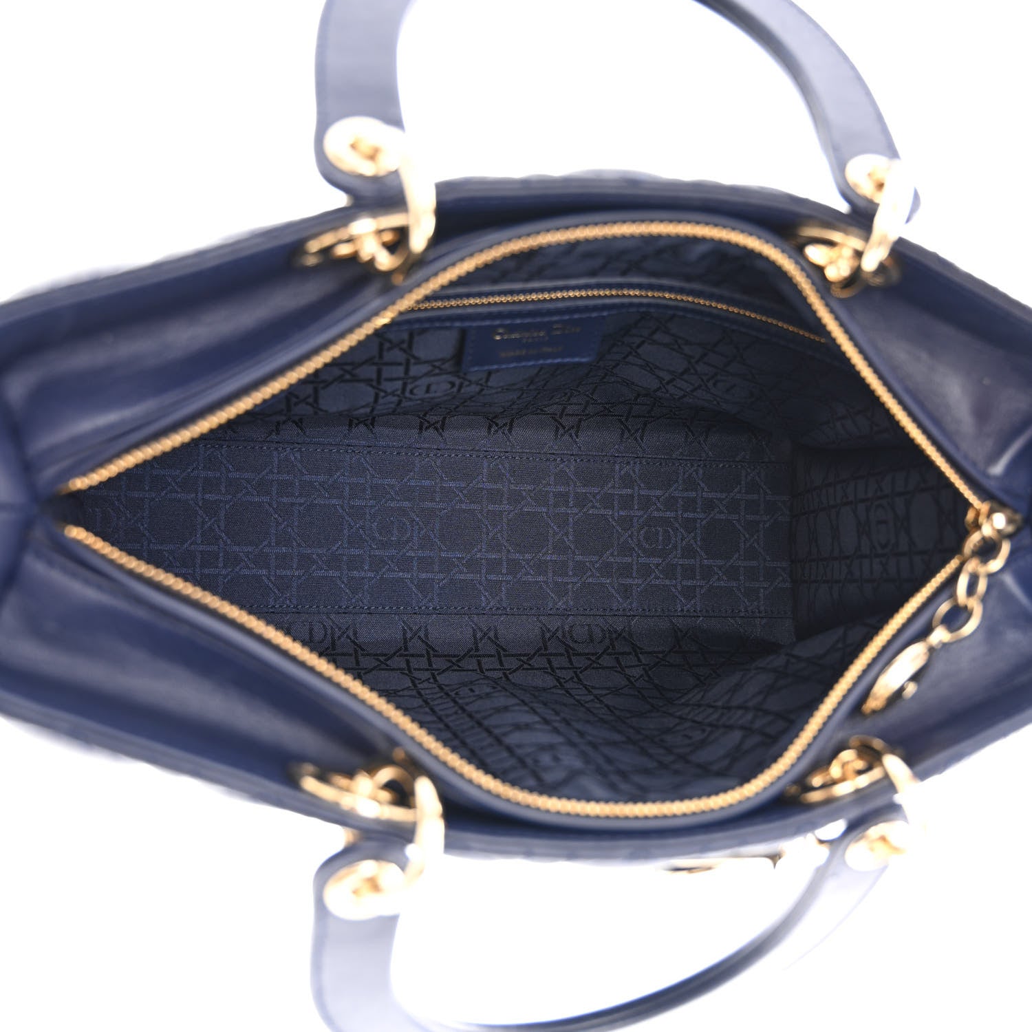 Christian Dior Lambskin Cannage Large Lady Dior Navy Blue 5 of 10