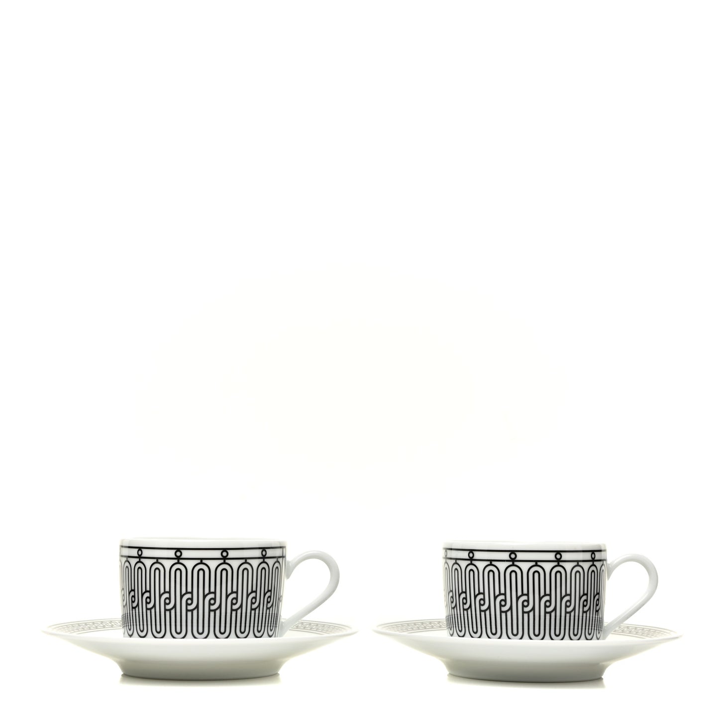 Porcelain H Deco Tea Cup And Saucer Set Of 2