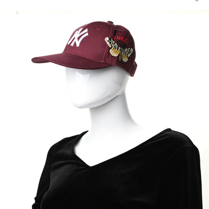 Gucci X MLB Cotton NY Yankees Baseball Hat 57-61 Lacquer 2 of 9