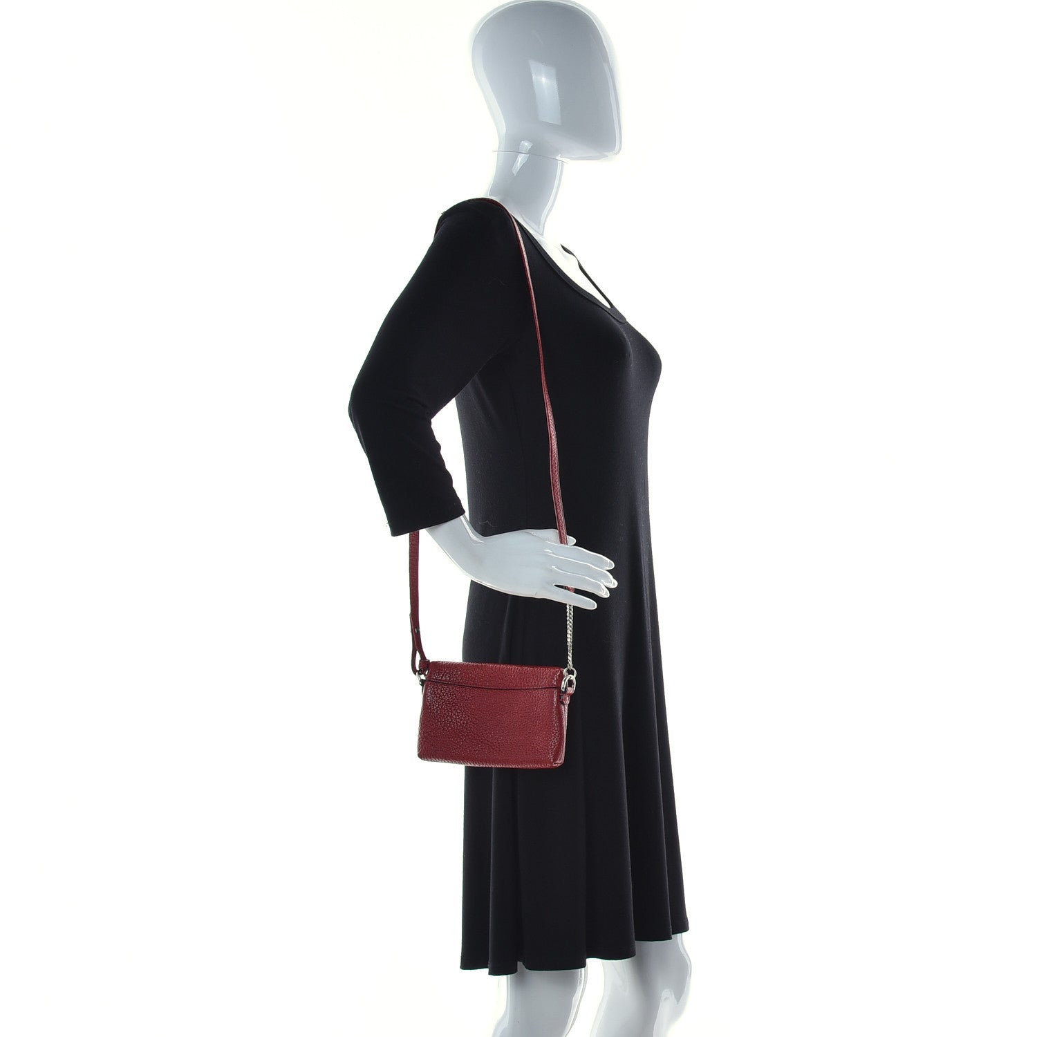 Burberry Grainy Calfskin Mini Rossett Bodybrit Biker Crossbody Red 3 of 9