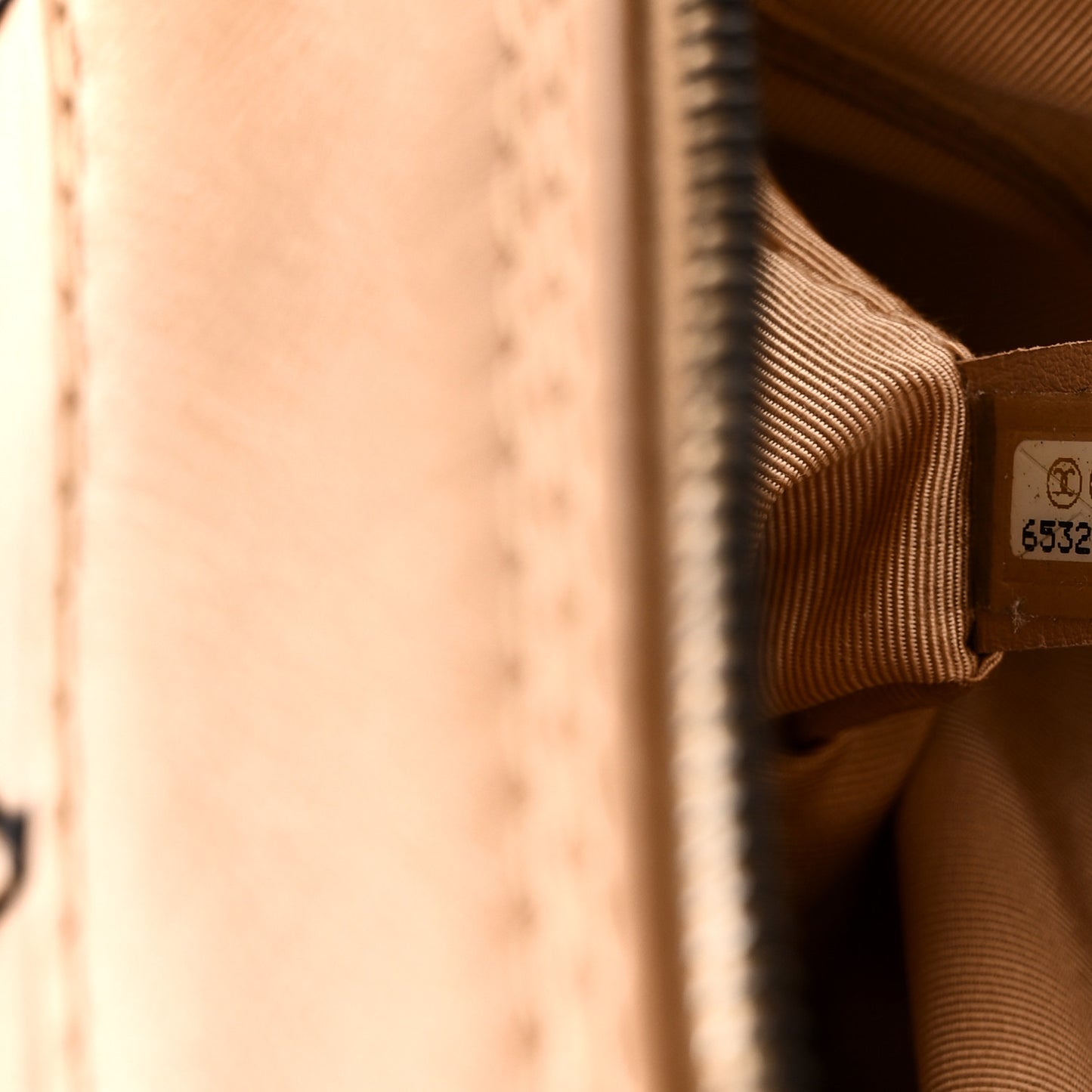 Calfskin Wild Stitch Top Handle Bag Beige