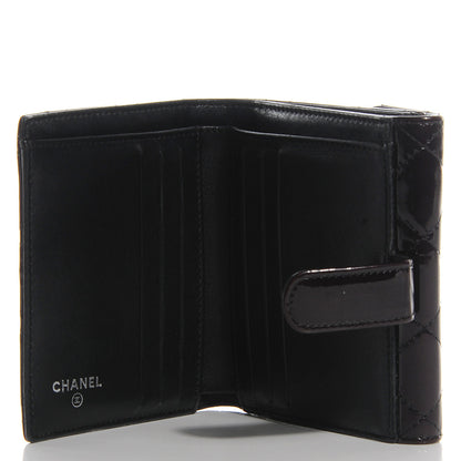 Chanel Patent Quilted Brilliant Compact Wallet Black 5 of 8