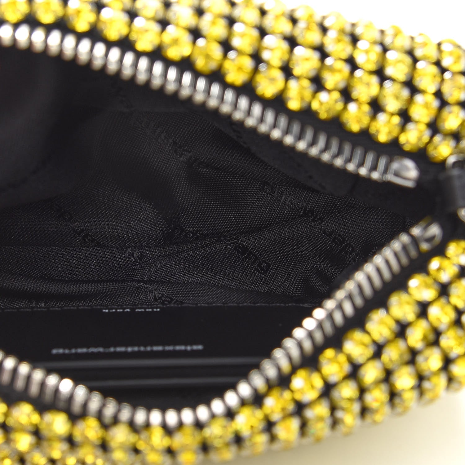 Alexander Wang Mesh Crystal Rhinestone Mini Heiress Pouch Lemon 5 of 9