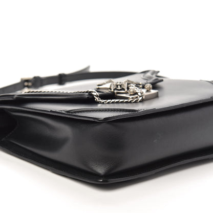 Alexander McQueen Calfskin Chain Flower Satchel Black 9 of 10
