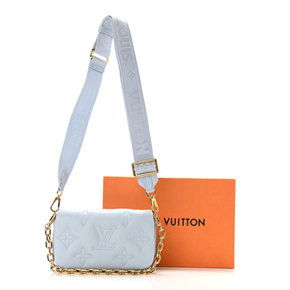 Louis Vuitton Calfskin Bubblegram Wallet On Strap Ice Blue 11 of 11