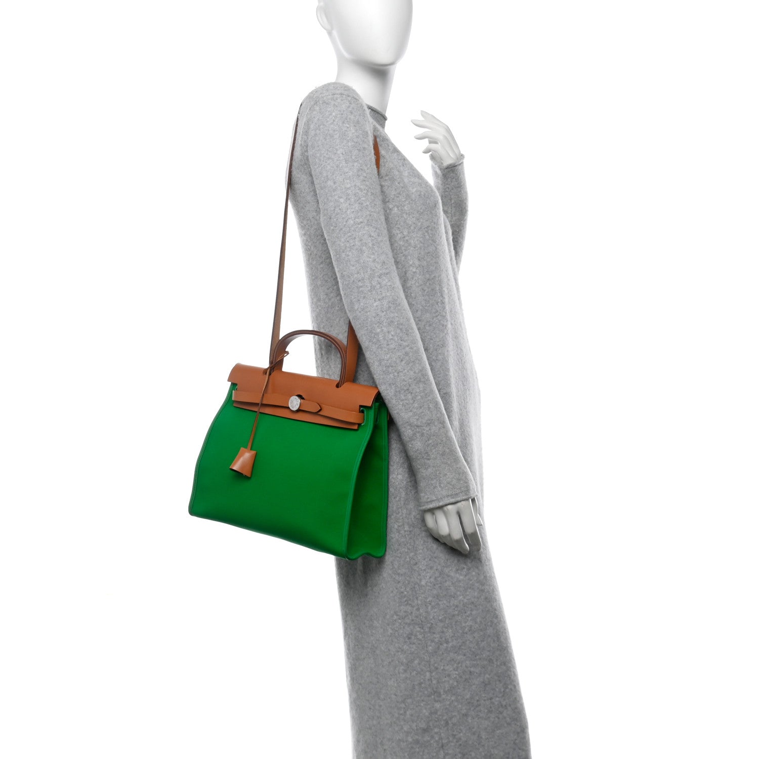 Hermes Vache Hunter Toile Herbag Zip 31 PM Bambou Natural 2 of 13