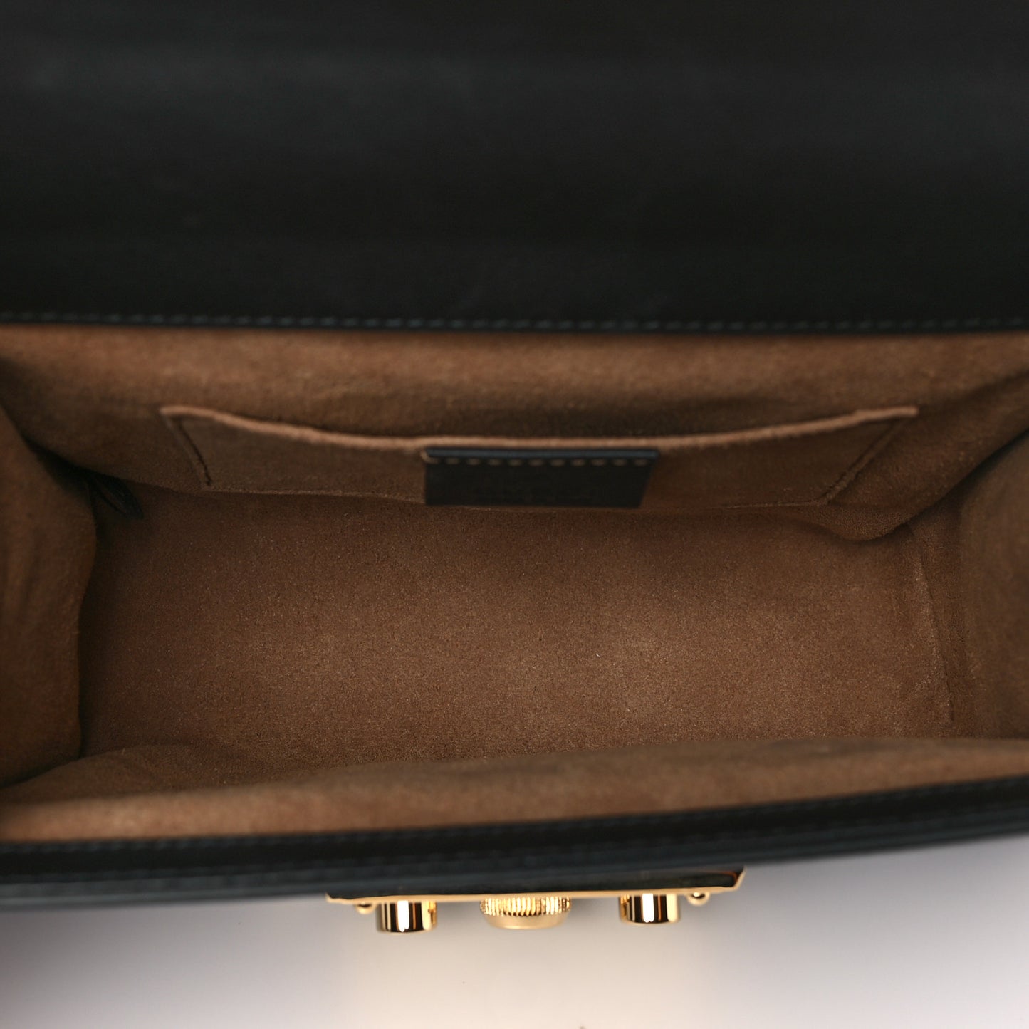 Calfskin Small Padlock Shoulder Bag Black