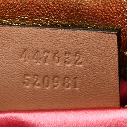 Gucci Metallic Calfskin Matelasse Studded Small Pearly GG Marmont Chain Shoulder Bag Gold 7 of 9