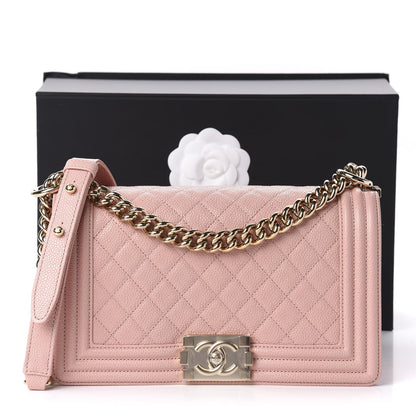 Chanel Caviar Quilted Medium Boy Flap Light Pink 12 of 12