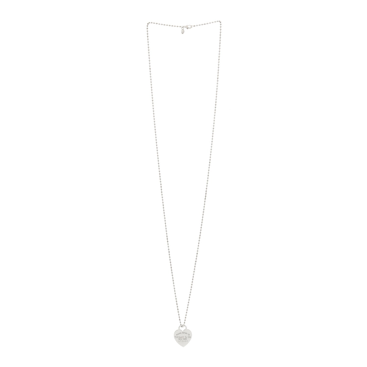 Tiffany Sterling Silver Long Return to Tiffany Heart Pendant Necklace 2 of 5