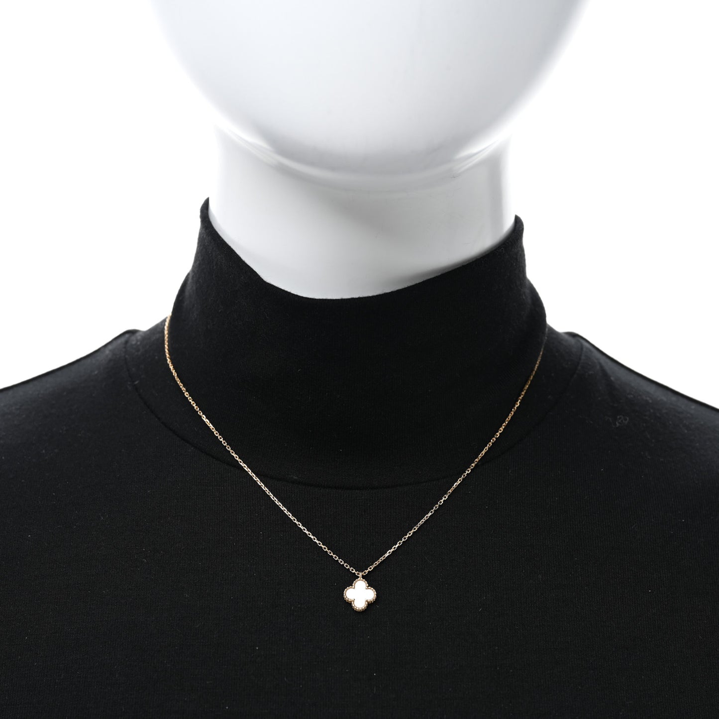 18K Yellow Gold Mother of Pearl Sweet Alhambra Pendant Necklace