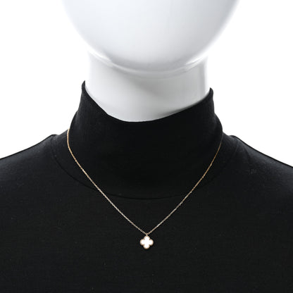 Van Cleef & Arpels 18K Yellow Gold Mother of Pearl Sweet Alhambra Pendant Necklace 2 of 5