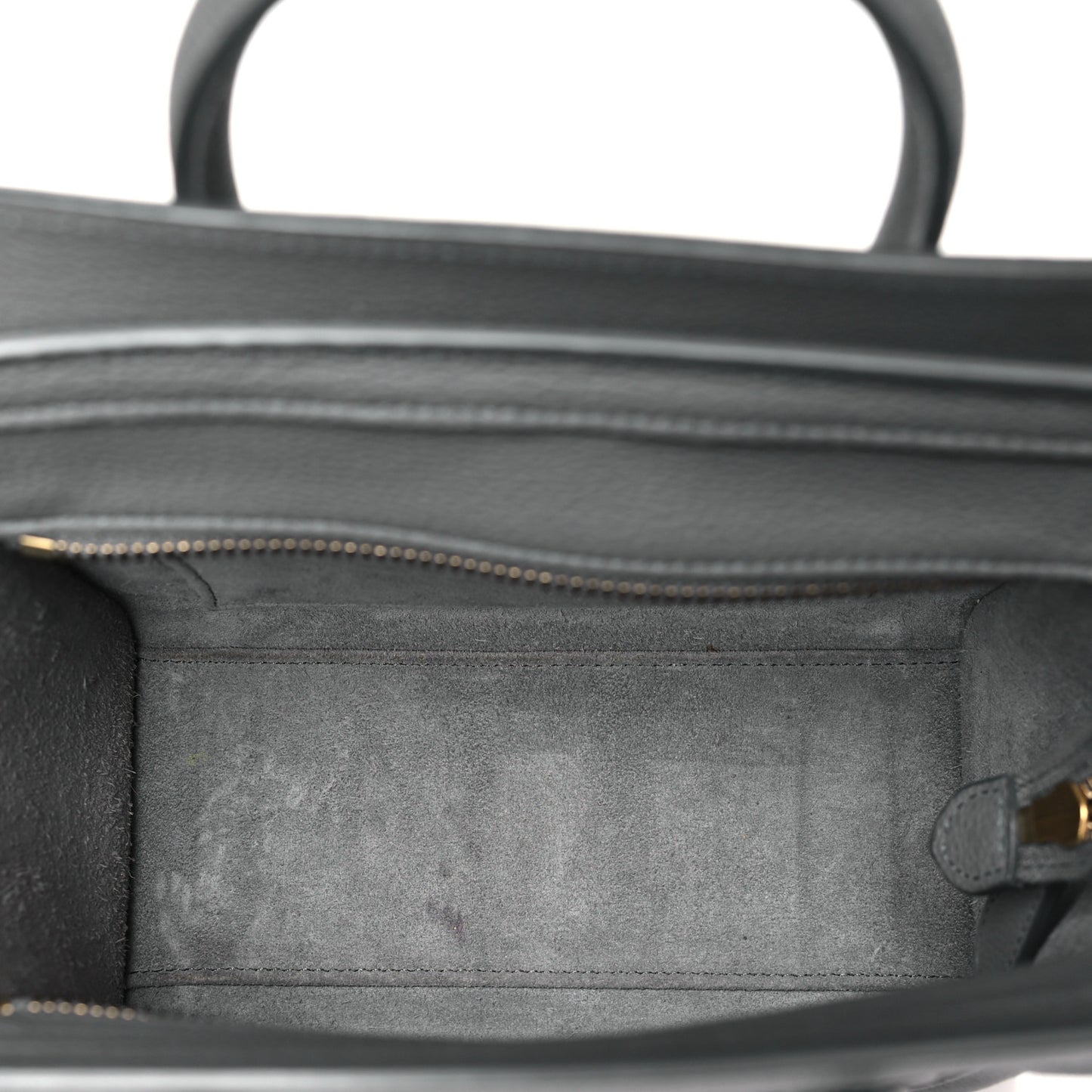 Baby Drummed Calfskin Nano Luggage Kohl