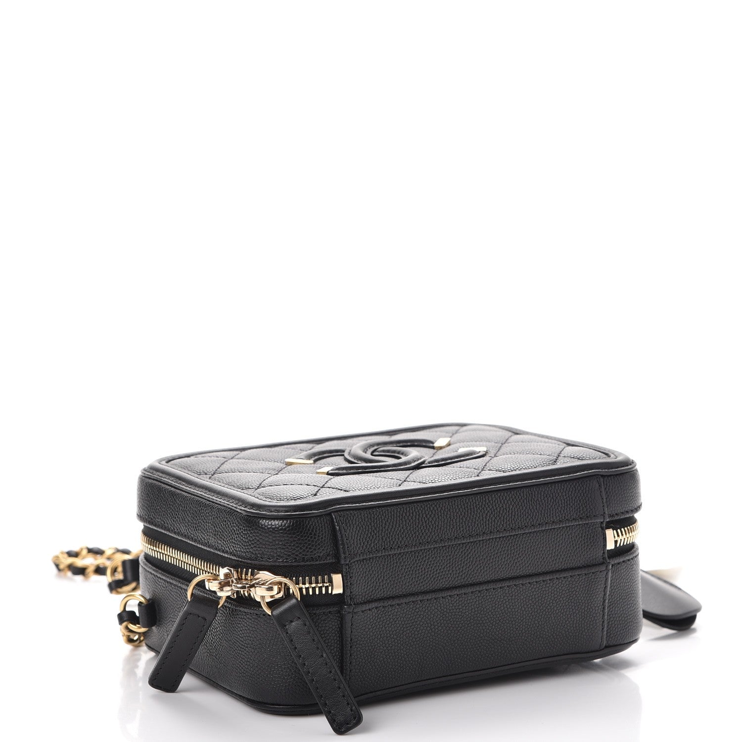 Chanel Caviar Quilted Small CC Filigree Vanity Case Black 5 of 9