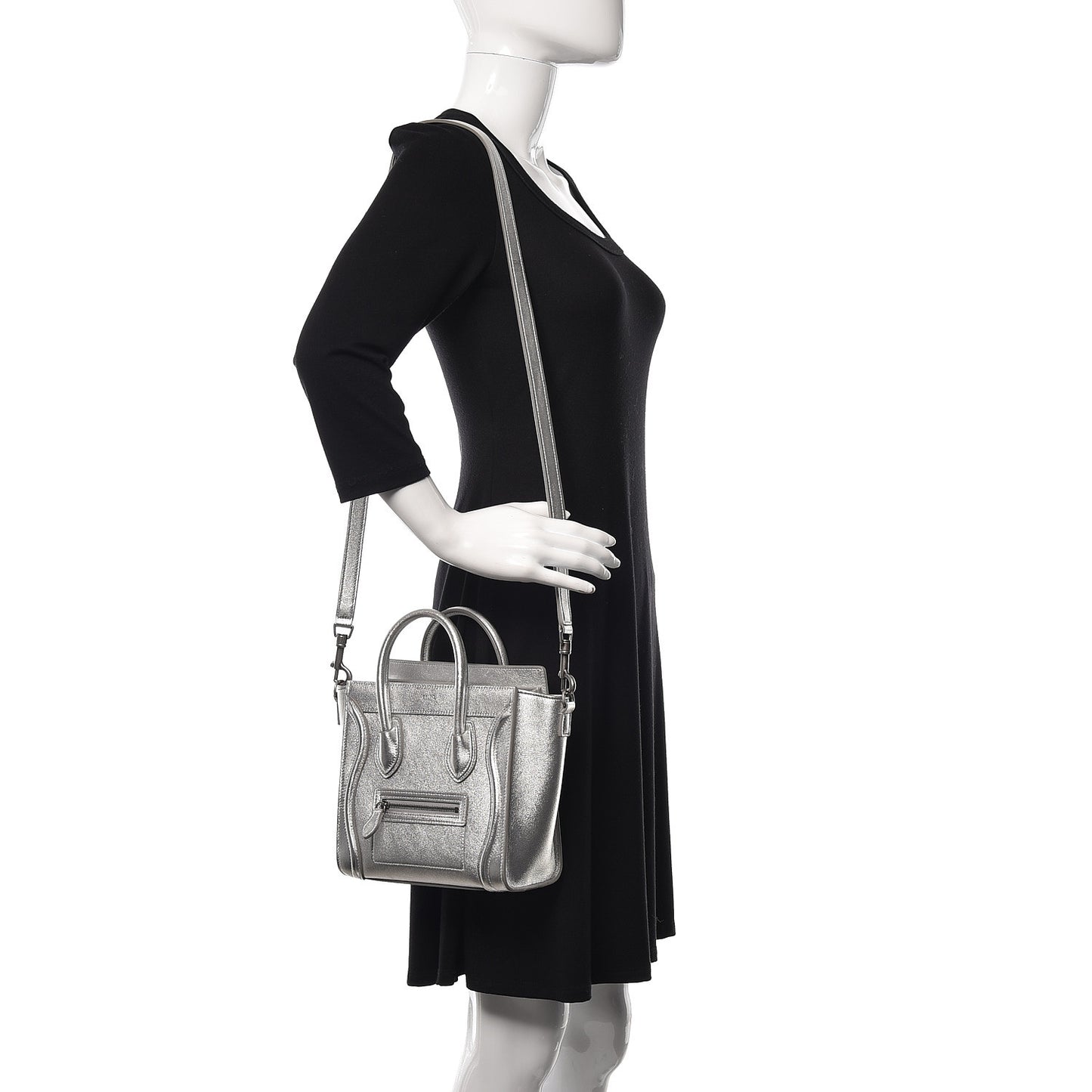 Laminated Lambskin Nano Luggage Silver
