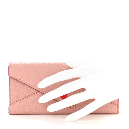 Miu Miu Goatskin Madras Love Envelope Wallet Black Orchidea 2 of 11