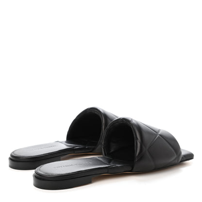 Bottega Veneta Nappa Quilted Rubber Lido Flat Sandals 39 Black 3 of 4