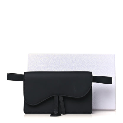 Christian Dior Ultra Matte Calfskin Saddle Belt Clutch Black 9 of 9