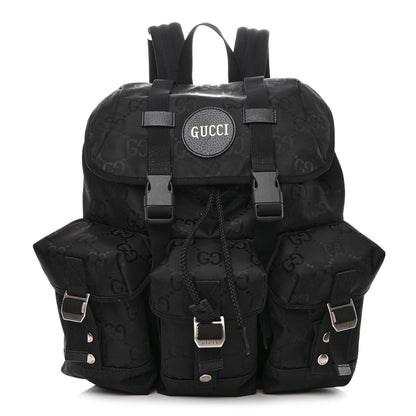 Gucci Econyl Nylon Monogram Off The Grid Utility Pocket Backpack Black 1 of 12