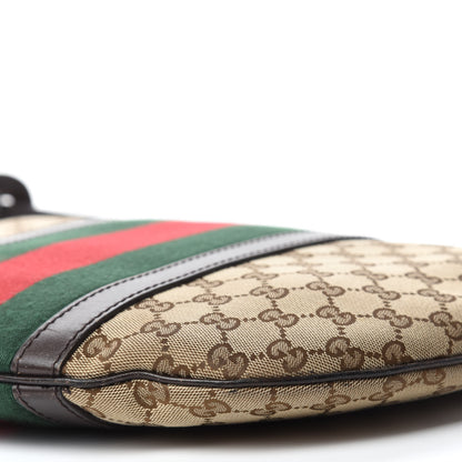 Gucci Monogram Vintage Web Medium Half Moon Hobo Dark Brown 7 of 12