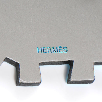 Hermes Leather Lucky Haati Elephant Key Chain Turquoise 3 of 5
