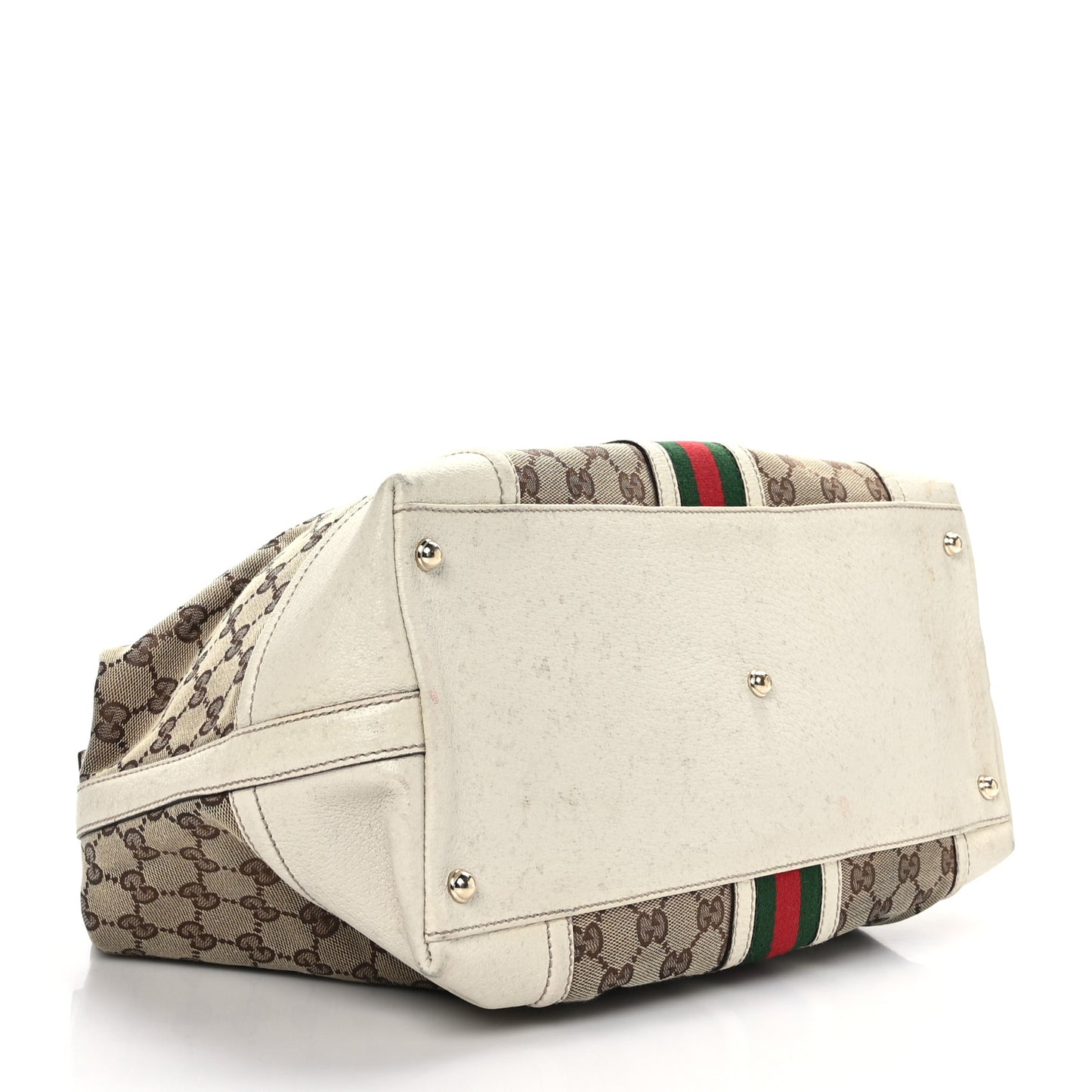 Monogram Web Large Treasure Boston Tote Beige