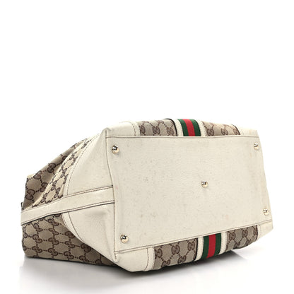 Gucci Monogram Web Large Treasure Boston Tote Beige 4 of 14