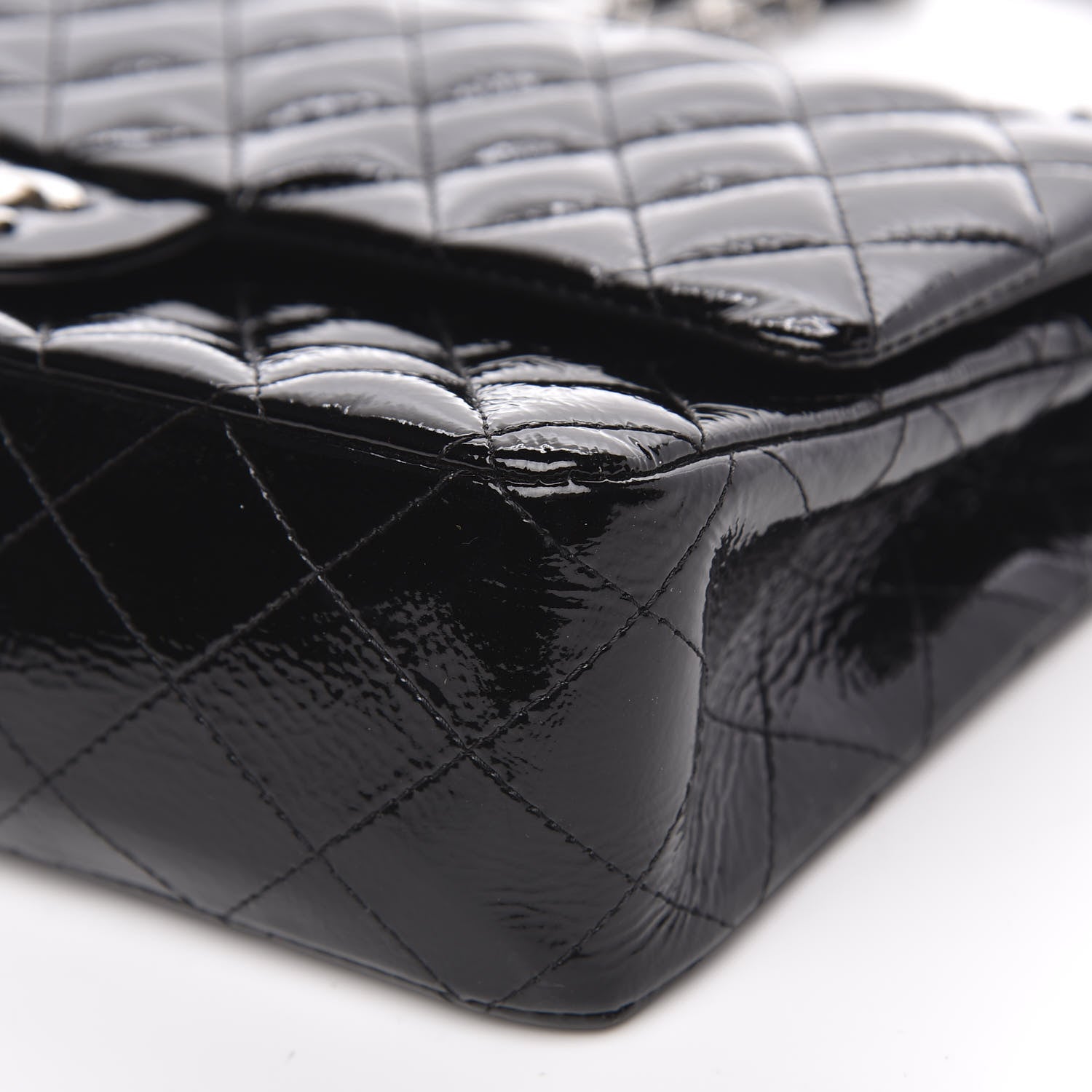 Chanel Patent Quilted Medium Double Flap Black 9 of 13