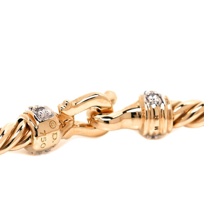 David Yurman 18K Yellow Gold Diamond 2.6mm Cable Collectibles Buckle Bracelet 4 of 4