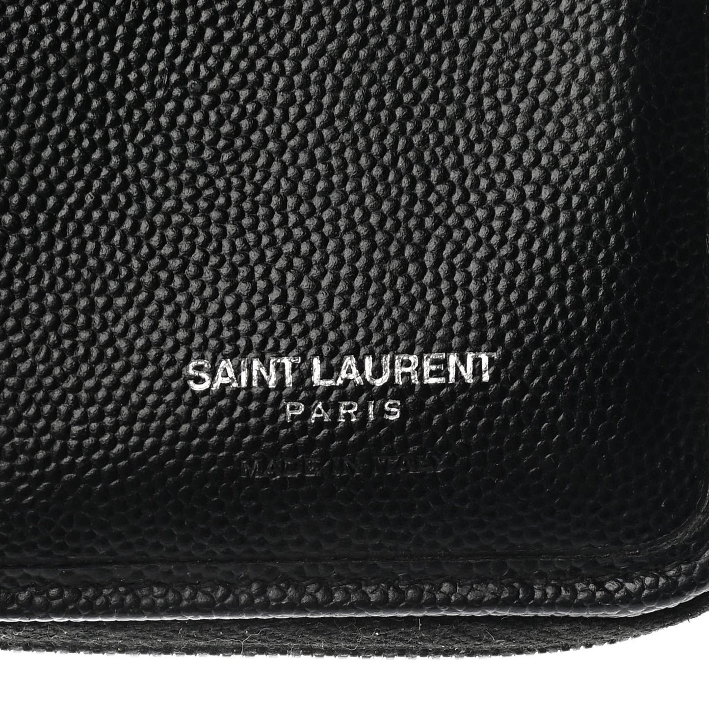 Grain De Poudre Matelasse Chevron Monogram Monochrome Compact Zip Around Wallet Black
