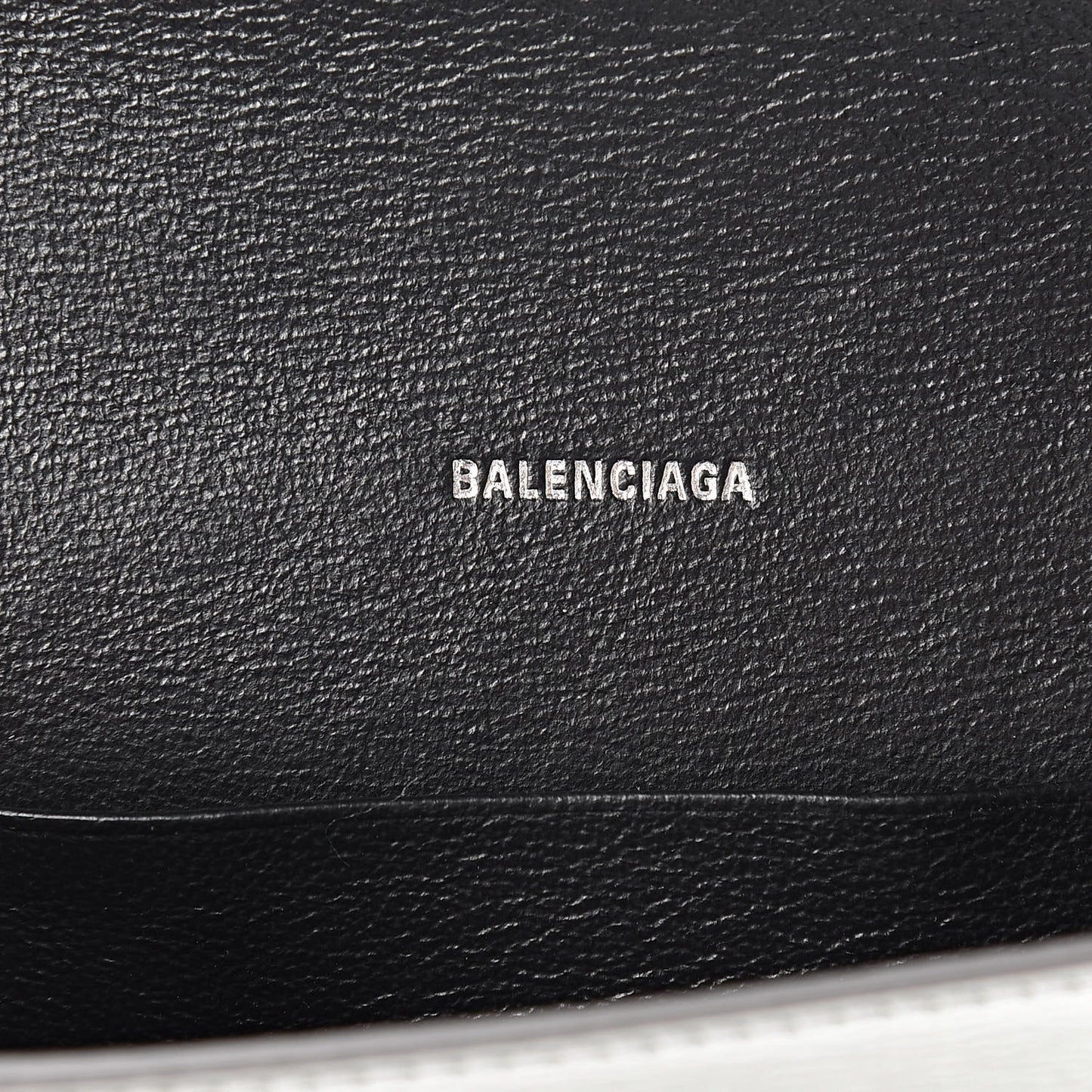 Metallic Grained Calfskin BB Phone Holder Wallet On Chain Silver
