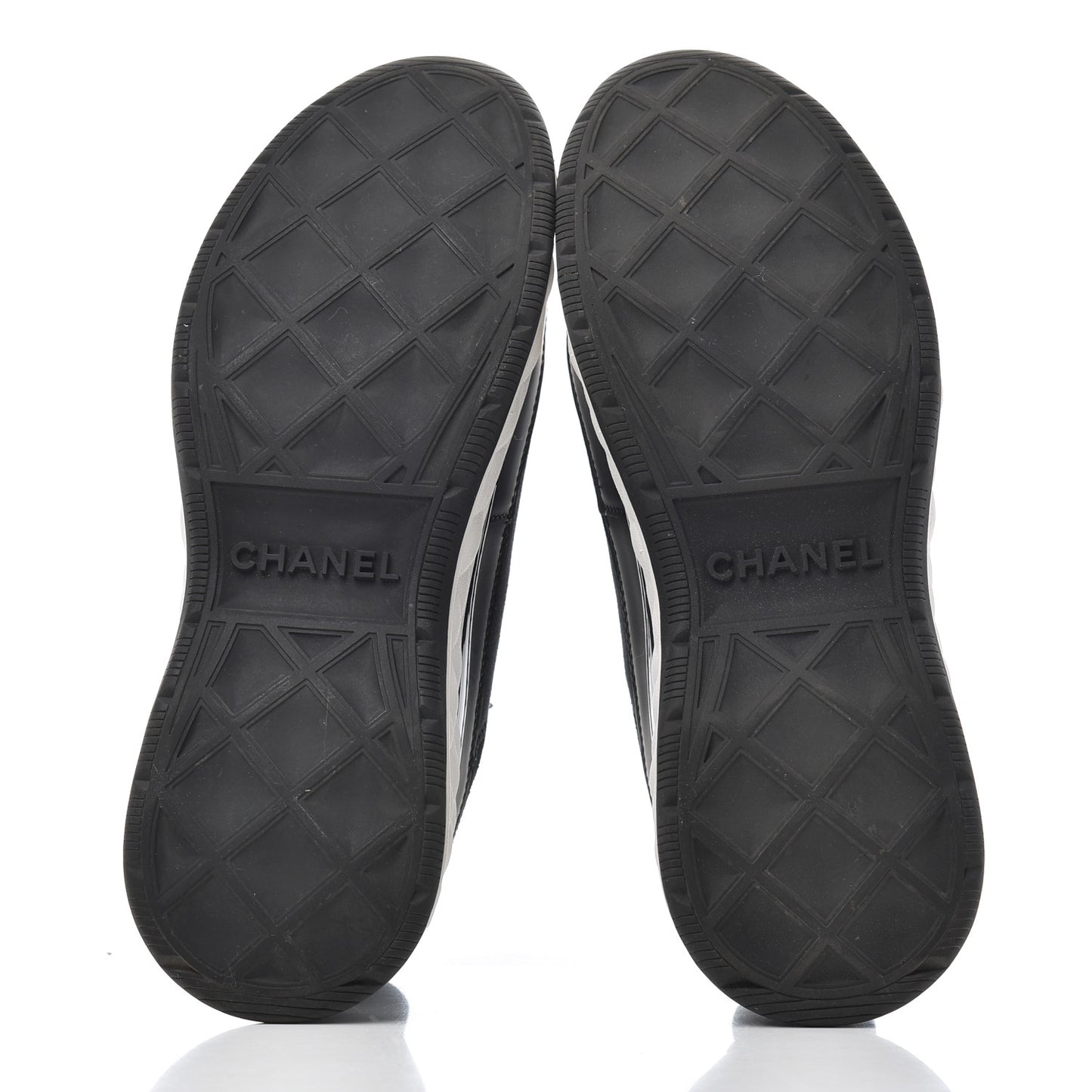 Velvet Calfskin Mixed Fibers CC Sneakers 37.5 Black