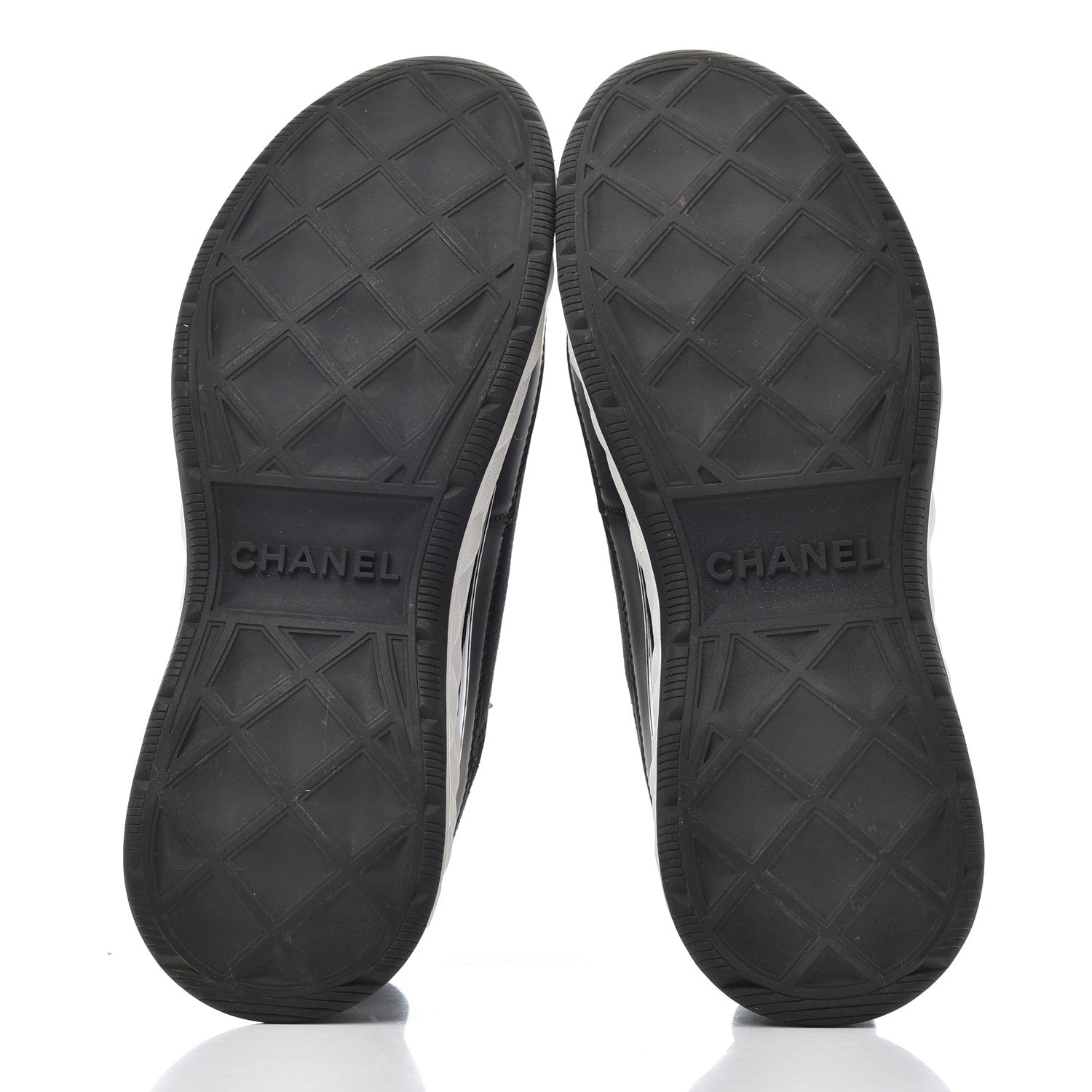Chanel Velvet Calfskin Mixed Fibers CC Sneakers 37.5 Black 5 of 13