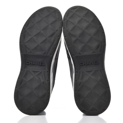 Chanel Velvet Calfskin Mixed Fibers CC Sneakers 37.5 Black 5 of 13