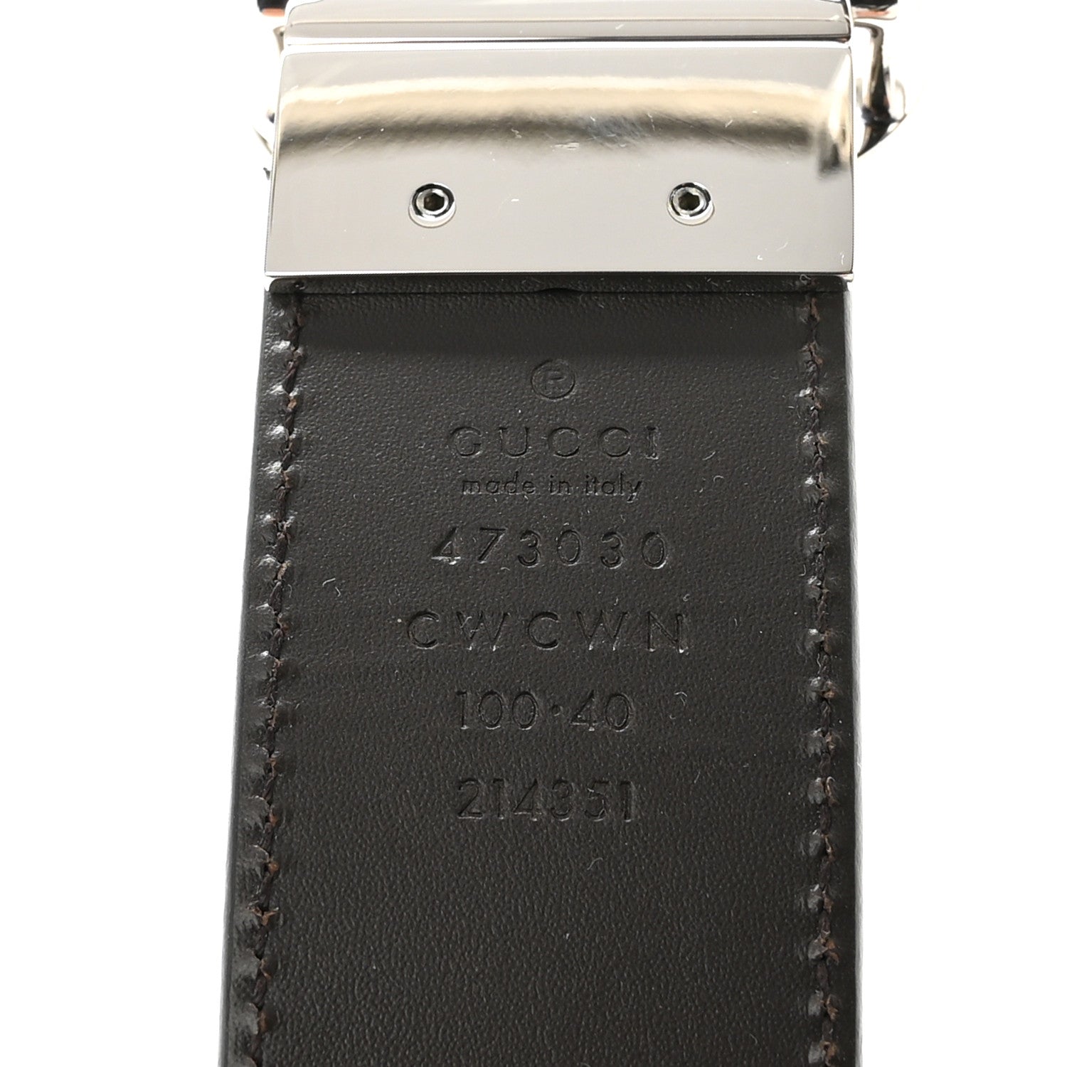 Gucci Guccissima Signature Interlocking G Reversible 37mm Belt 100 40 Black Cocoa 3 of 5