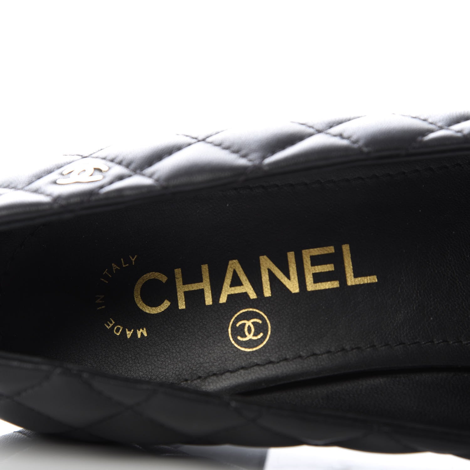 Chanel Lambskin Patent Cap Toe Chain Pumps 37.5 Black 7 of 10