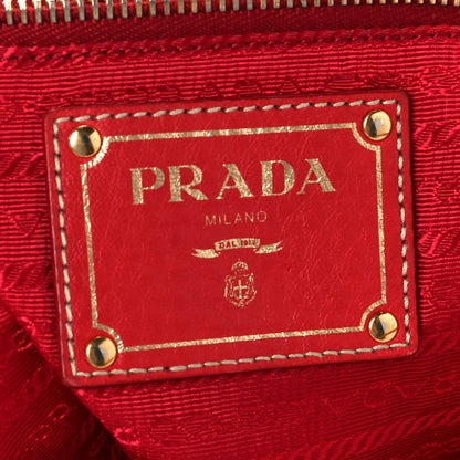 Prada Tessuto Nylon Vitello Daino Tote Red 6 of 11