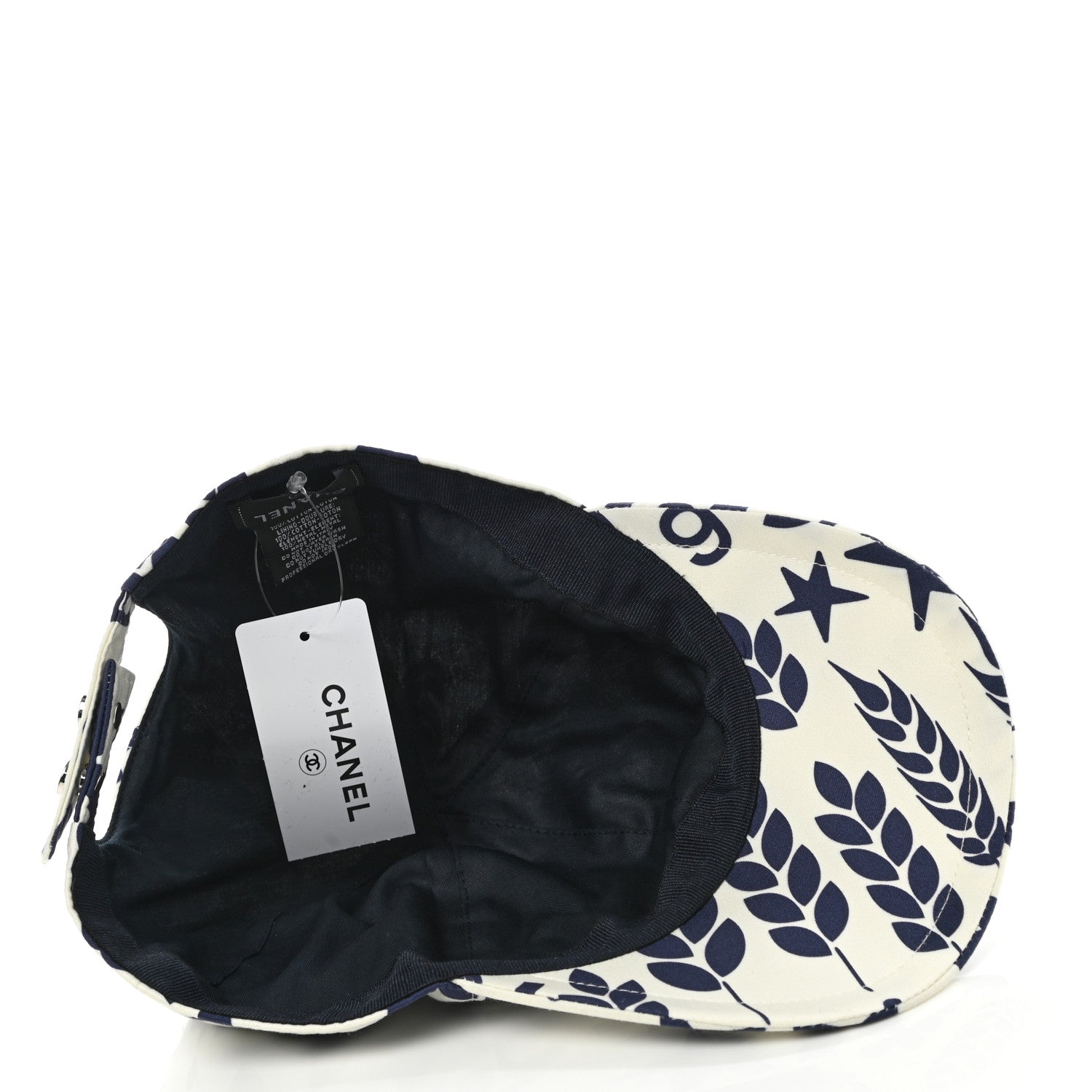 Chanel Cotton CC Cap Hat Navy White 7 of 8