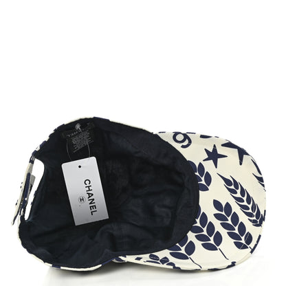 Chanel Cotton CC Cap Hat Navy White 7 of 8